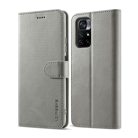 Handytasche Stand Schutzhülle Flip Leder Hülle LC1 für Xiaomi Redmi Note 11S 5G Grau