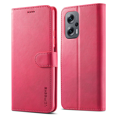 Handytasche Stand Schutzhülle Flip Leder Hülle LC1 für Xiaomi Redmi Note 11T Pro 5G Pink