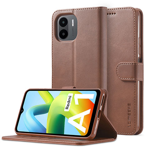 Handytasche Stand Schutzhülle Flip Leder Hülle LC2 für Xiaomi Poco C50 Braun