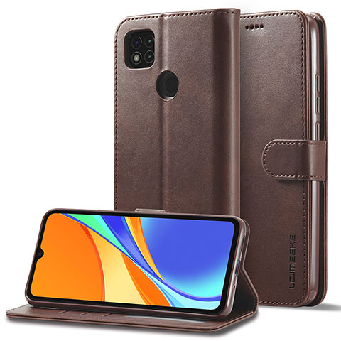 Handytasche Stand Schutzhülle Flip Leder Hülle LC2 für Xiaomi Redmi 9 Activ Braun