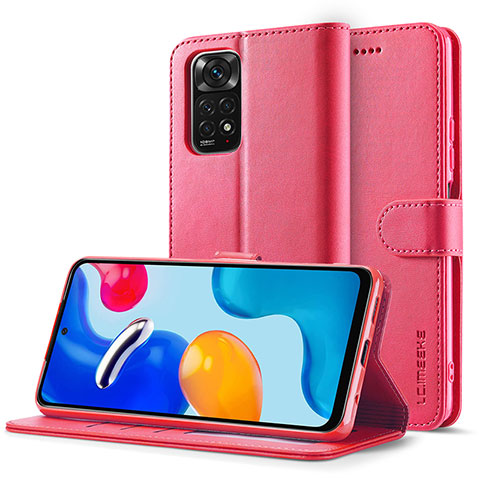 Handytasche Stand Schutzhülle Flip Leder Hülle LC2 für Xiaomi Redmi Note 11 Pro 4G Pink