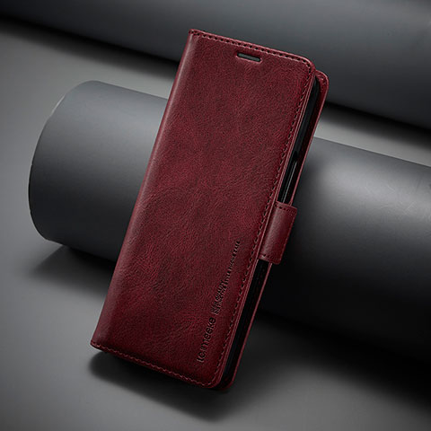 Handytasche Stand Schutzhülle Flip Leder Hülle LC3 für Samsung Galaxy Z Fold5 5G Rot