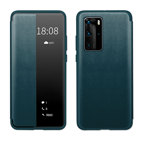 Handytasche Stand Schutzhülle Flip Leder Hülle LF1 für Huawei P40 Pro Grün