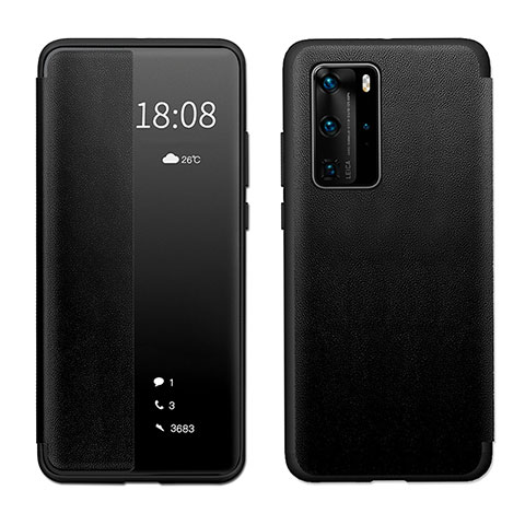 Handytasche Stand Schutzhülle Flip Leder Hülle LF1 für Huawei P40 Pro Schwarz