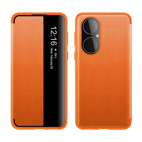 Handytasche Stand Schutzhülle Flip Leder Hülle LF1 für Huawei P50 Orange