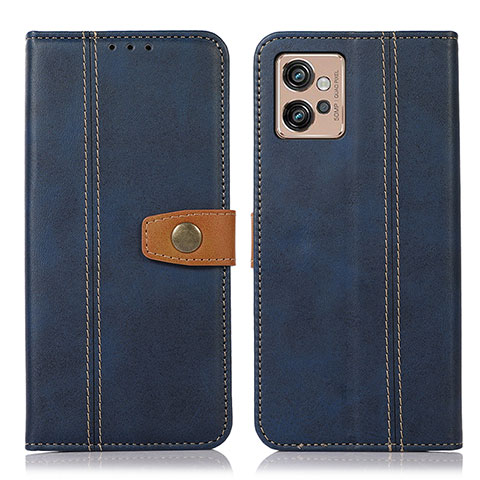 Handytasche Stand Schutzhülle Flip Leder Hülle M01L für Motorola Moto G32 Blau