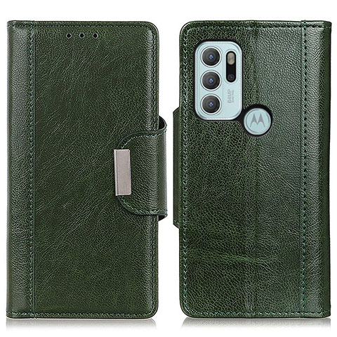 Handytasche Stand Schutzhülle Flip Leder Hülle M01L für Motorola Moto G60s Grün