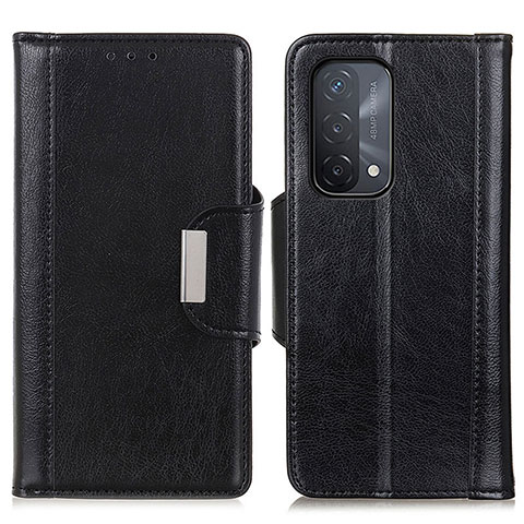 Handytasche Stand Schutzhülle Flip Leder Hülle M01L für Oppo A54 5G Schwarz