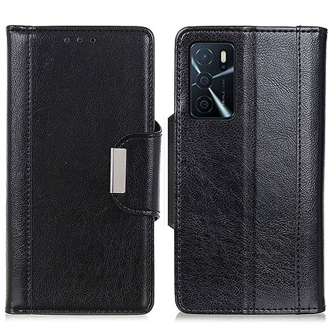 Handytasche Stand Schutzhülle Flip Leder Hülle M01L für Oppo A54s Schwarz