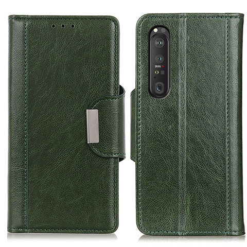 Handytasche Stand Schutzhülle Flip Leder Hülle M01L für Sony Xperia 1 III Grün