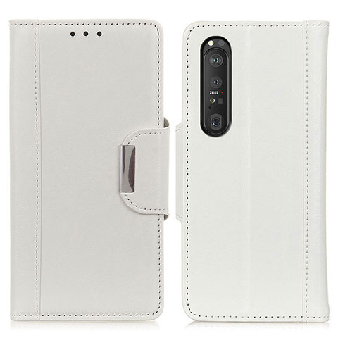 Handytasche Stand Schutzhülle Flip Leder Hülle M01L für Sony Xperia 1 III Weiß