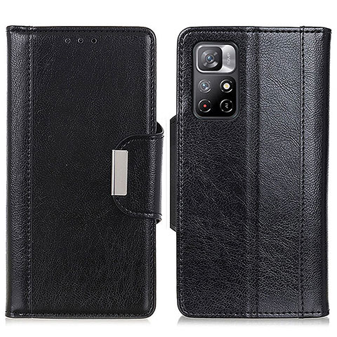 Handytasche Stand Schutzhülle Flip Leder Hülle M01L für Xiaomi Redmi Note 11 5G Schwarz