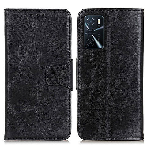 Handytasche Stand Schutzhülle Flip Leder Hülle M02L für Oppo A16s Schwarz