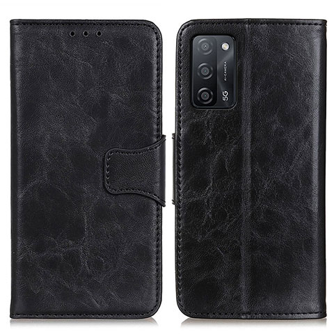 Handytasche Stand Schutzhülle Flip Leder Hülle M02L für Oppo A53s 5G Schwarz