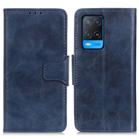 Handytasche Stand Schutzhülle Flip Leder Hülle M02L für Oppo A54 4G Blau