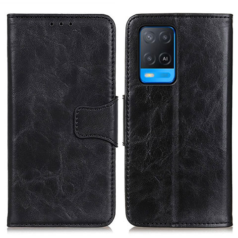 Handytasche Stand Schutzhülle Flip Leder Hülle M02L für Oppo A54 4G Schwarz