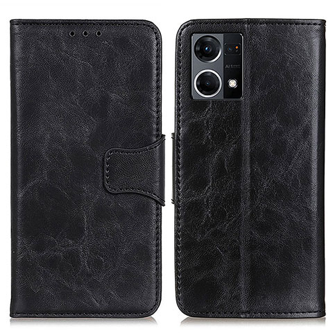 Handytasche Stand Schutzhülle Flip Leder Hülle M02L für Oppo F21 Pro 4G Schwarz