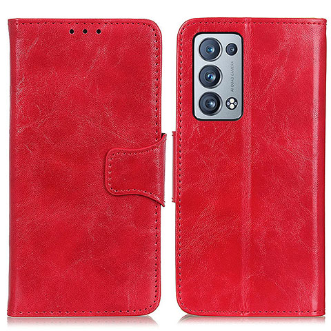 Handytasche Stand Schutzhülle Flip Leder Hülle M02L für Oppo Reno6 Pro+ Plus 5G Rot