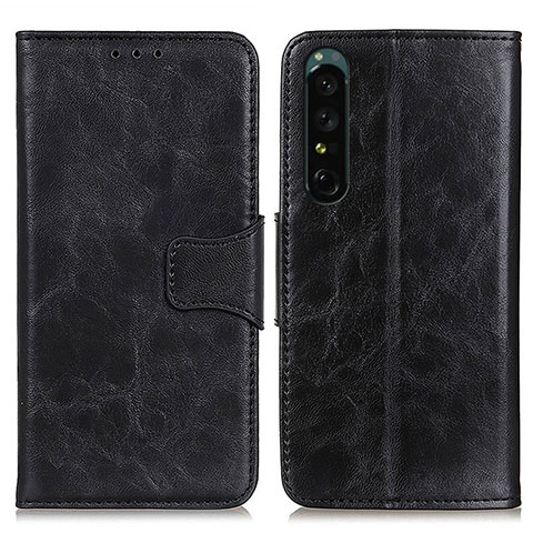 Handytasche Stand Schutzhülle Flip Leder Hülle M02L für Sony Xperia 1 IV Schwarz