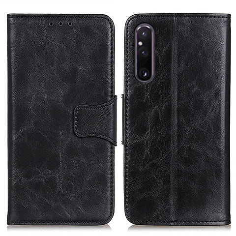 Handytasche Stand Schutzhülle Flip Leder Hülle M02L für Sony Xperia 1 V Schwarz