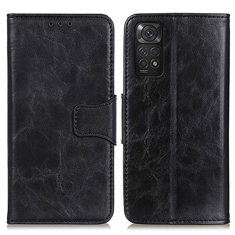 Handytasche Stand Schutzhülle Flip Leder Hülle M02L für Xiaomi Redmi Note 11 4G (2022) Schwarz