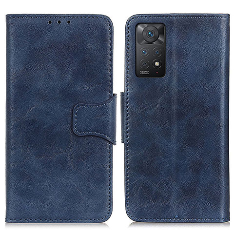 Handytasche Stand Schutzhülle Flip Leder Hülle M02L für Xiaomi Redmi Note 11 Pro 4G Blau