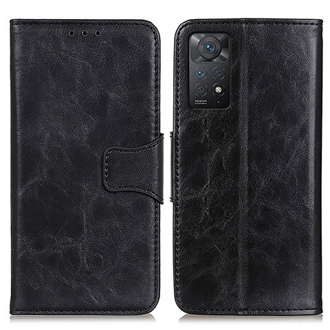 Handytasche Stand Schutzhülle Flip Leder Hülle M02L für Xiaomi Redmi Note 11 Pro 4G Schwarz