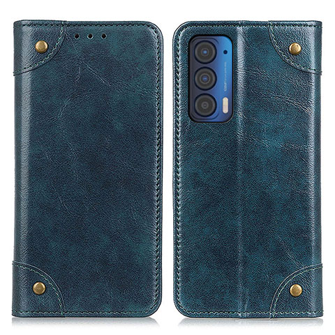 Handytasche Stand Schutzhülle Flip Leder Hülle M04L für Motorola Moto Edge (2021) 5G Blau