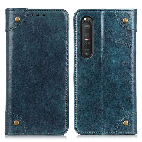 Handytasche Stand Schutzhülle Flip Leder Hülle M04L für Sony Xperia 1 III Blau