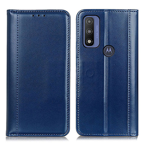 Handytasche Stand Schutzhülle Flip Leder Hülle M05L für Motorola Moto G Pure Blau