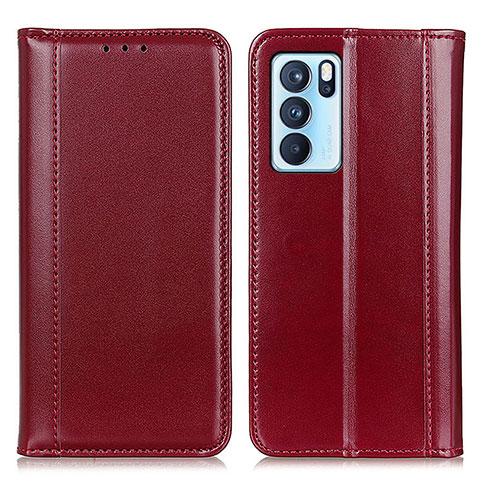 Handytasche Stand Schutzhülle Flip Leder Hülle M05L für Oppo Reno6 Pro 5G India Rot