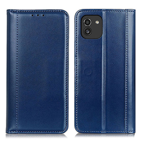 Handytasche Stand Schutzhülle Flip Leder Hülle M05L für Samsung Galaxy A03 Blau