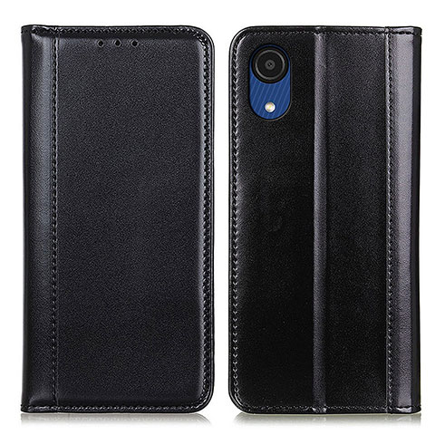 Handytasche Stand Schutzhülle Flip Leder Hülle M05L für Samsung Galaxy A03 Core Schwarz