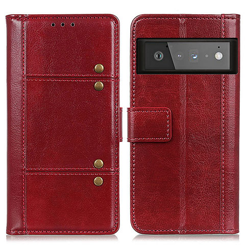 Handytasche Stand Schutzhülle Flip Leder Hülle M06L für Google Pixel 6 Pro 5G Rot