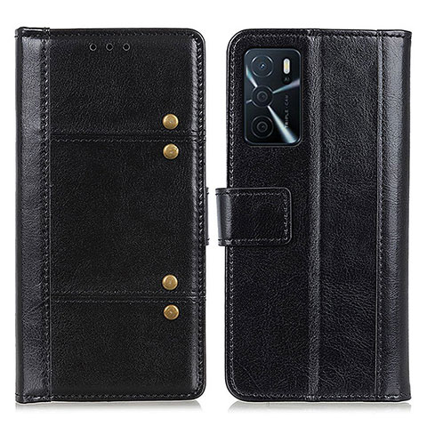 Handytasche Stand Schutzhülle Flip Leder Hülle M06L für Oppo A54s Schwarz