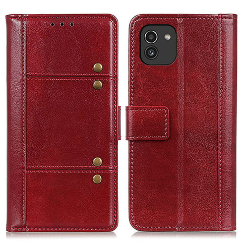 Handytasche Stand Schutzhülle Flip Leder Hülle M06L für Samsung Galaxy A03 Rot