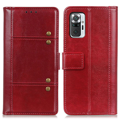 Handytasche Stand Schutzhülle Flip Leder Hülle M06L für Xiaomi Redmi Note 10 Pro 4G Rot