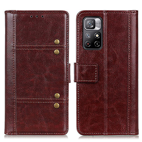 Handytasche Stand Schutzhülle Flip Leder Hülle M06L für Xiaomi Redmi Note 11S 5G Braun