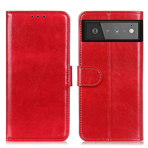 Handytasche Stand Schutzhülle Flip Leder Hülle M07L für Google Pixel 6 5G Rot