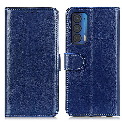 Handytasche Stand Schutzhülle Flip Leder Hülle M07L für Motorola Moto Edge (2021) 5G Blau