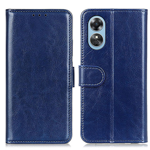 Handytasche Stand Schutzhülle Flip Leder Hülle M07L für Oppo A17 Blau