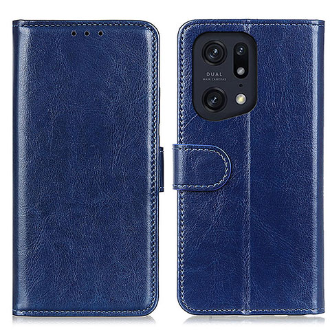 Handytasche Stand Schutzhülle Flip Leder Hülle M07L für Oppo Find X5 Pro 5G Blau