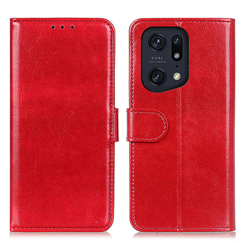 Handytasche Stand Schutzhülle Flip Leder Hülle M07L für Oppo Find X5 Pro 5G Rot