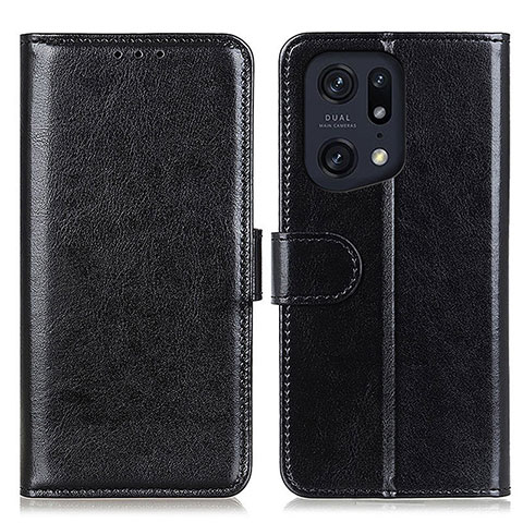 Handytasche Stand Schutzhülle Flip Leder Hülle M07L für Oppo Find X5 Pro 5G Schwarz