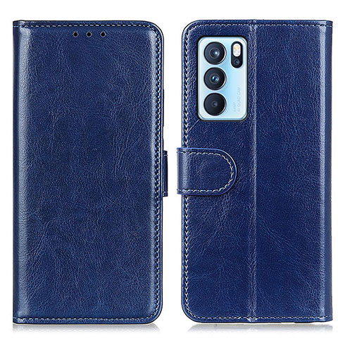 Handytasche Stand Schutzhülle Flip Leder Hülle M07L für Oppo Reno6 Pro 5G India Blau