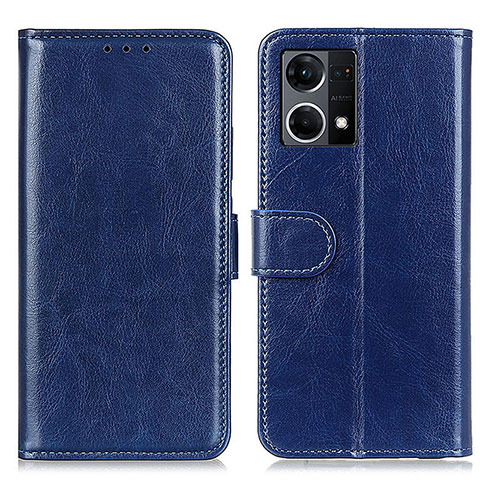 Handytasche Stand Schutzhülle Flip Leder Hülle M07L für Oppo Reno8 4G Blau