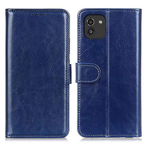 Handytasche Stand Schutzhülle Flip Leder Hülle M07L für Samsung Galaxy A03 Blau