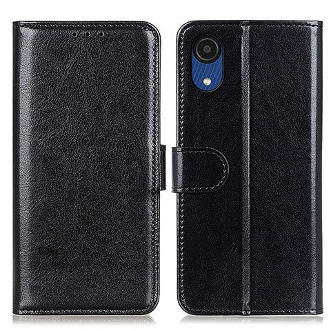 Handytasche Stand Schutzhülle Flip Leder Hülle M07L für Samsung Galaxy A03 Core Schwarz