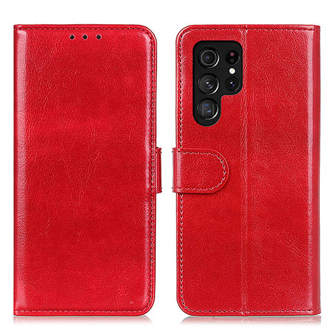 Handytasche Stand Schutzhülle Flip Leder Hülle M07L für Samsung Galaxy S21 Ultra 5G Rot