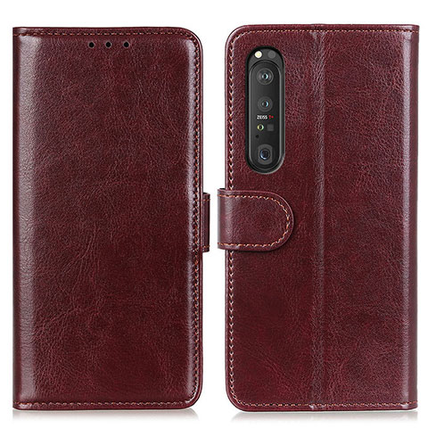 Handytasche Stand Schutzhülle Flip Leder Hülle M07L für Sony Xperia 1 III Braun